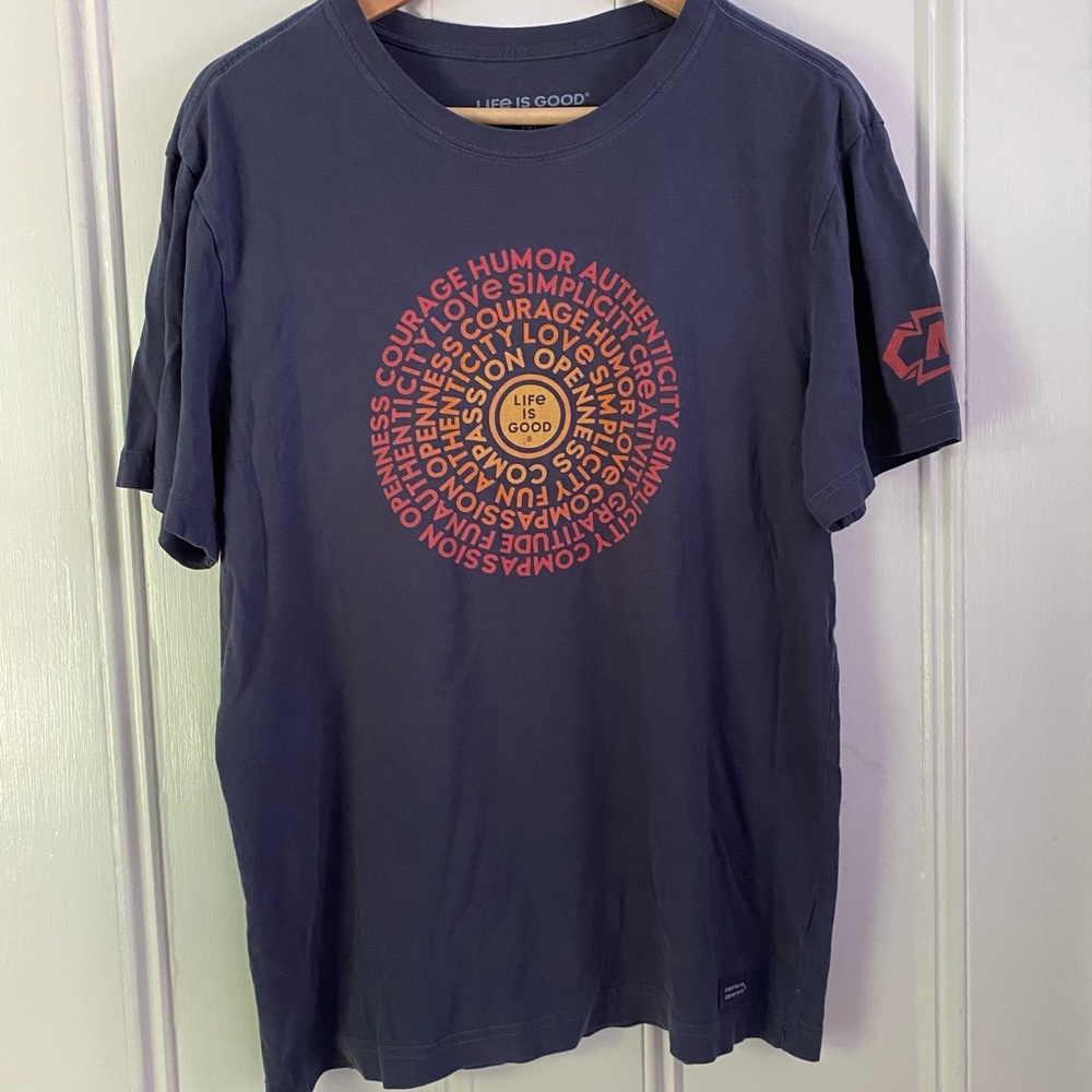 Life Is Good “crusher” T-shirt Colorful Cotton Inspiration Fun RN#109109 Men’s M